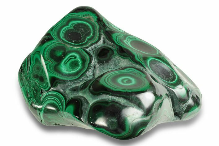 Flowery Polished Malachite Specimen - Great Eyes! #255215
